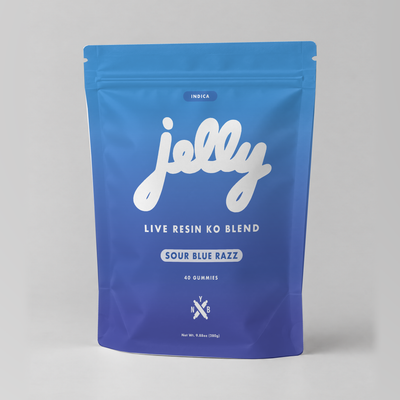 Jelly 5000mg D9 + D8 KO Blend Gummies Sour Blue Razz 40ct (Indica)
